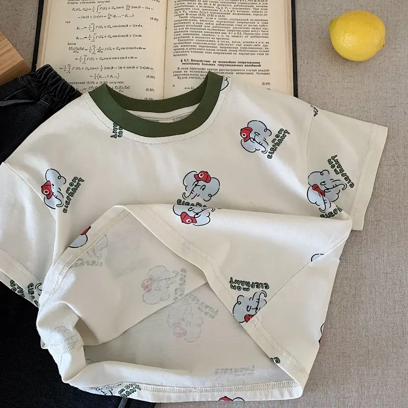 Children Cotton Short Sleeve T-Shirt 2025 Summer New Boys — feature 5