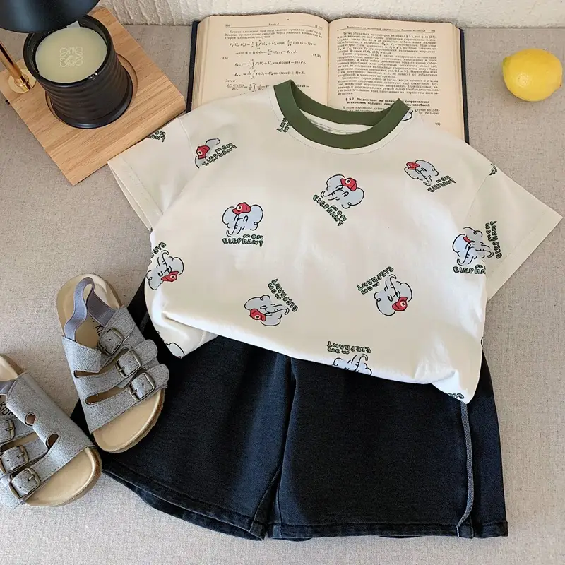 Children Cotton Short Sleeve T-Shirt 2025 Summer New Boys — feature 7