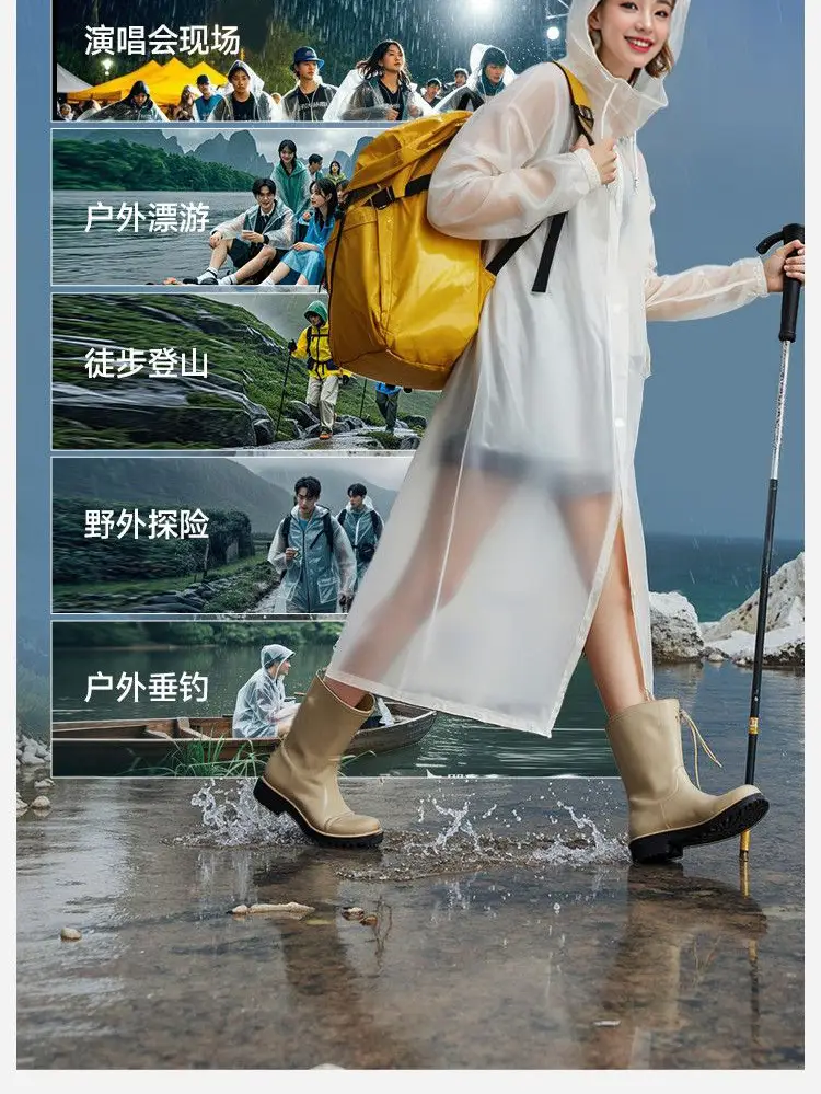 Non-Disposable Kidsren's Raincoat Eva Single Thickeneded Rainproof Good Quality Disposable Travel Portable Poncho — feature 11