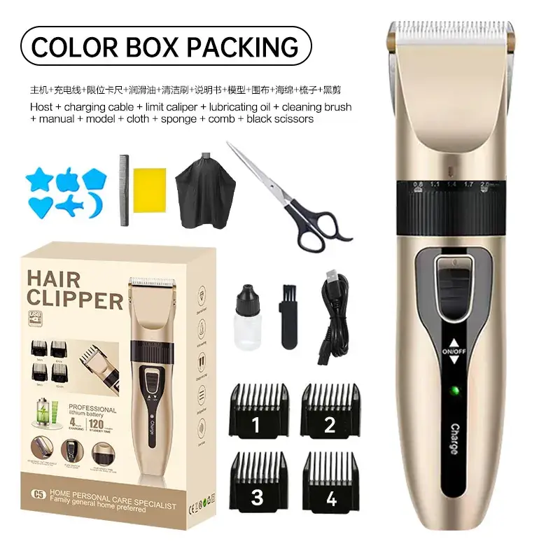 Professional Electric Hair Clipper with 4 Attachments - Image 2