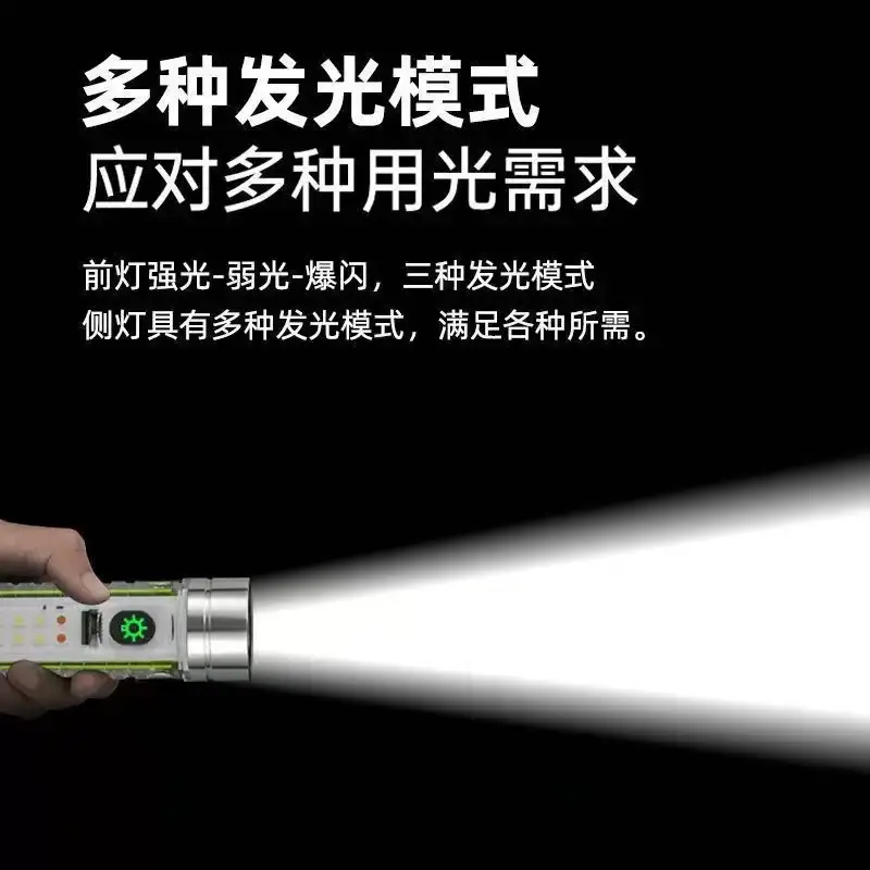 TypeC Rechargeable LED Flashlight Green White Long Shot Zoom - Image 6