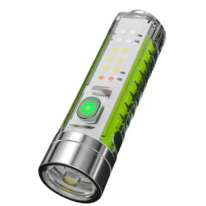 TypeC Rechargeable LED Flashlight Green White Long Shot Zoom - Image 7