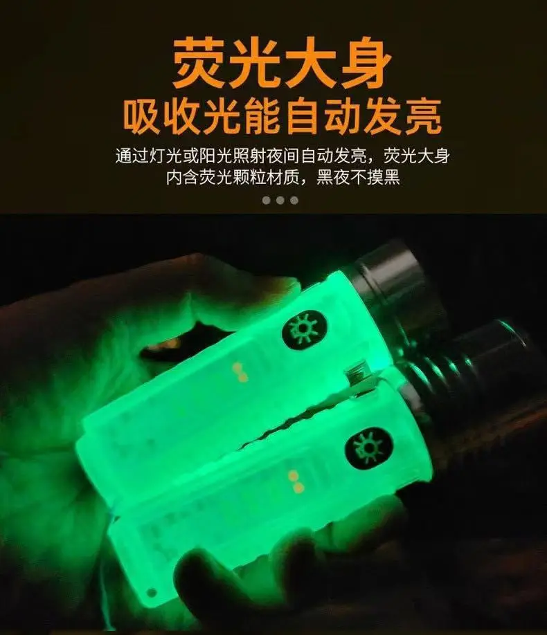 TypeC Rechargeable LED Flashlight Green White Long Shot Zoom — feature 16