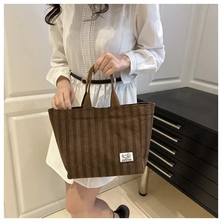 Women's Striped Canvas Tote Bag 2025 Commuter Ins — feature 11