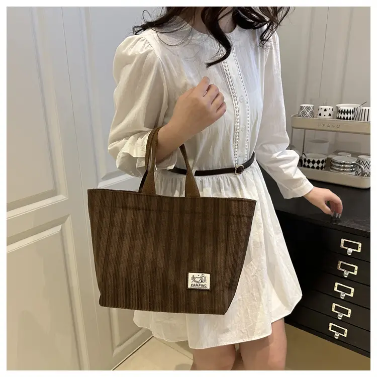 Women's Striped Canvas Tote Bag 2025 Commuter Ins — feature 13
