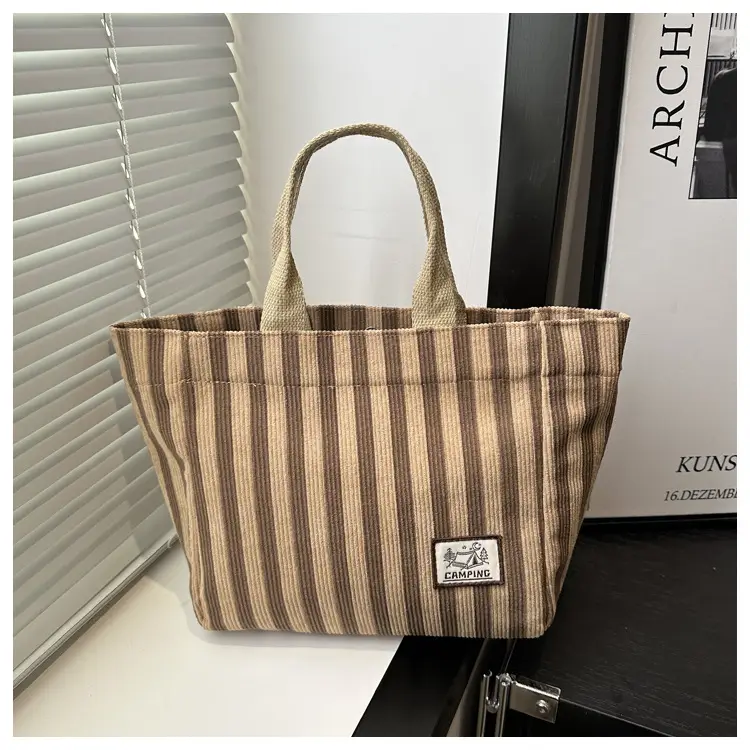 Women's Striped Canvas Tote Bag 2025 Commuter Ins — feature 21