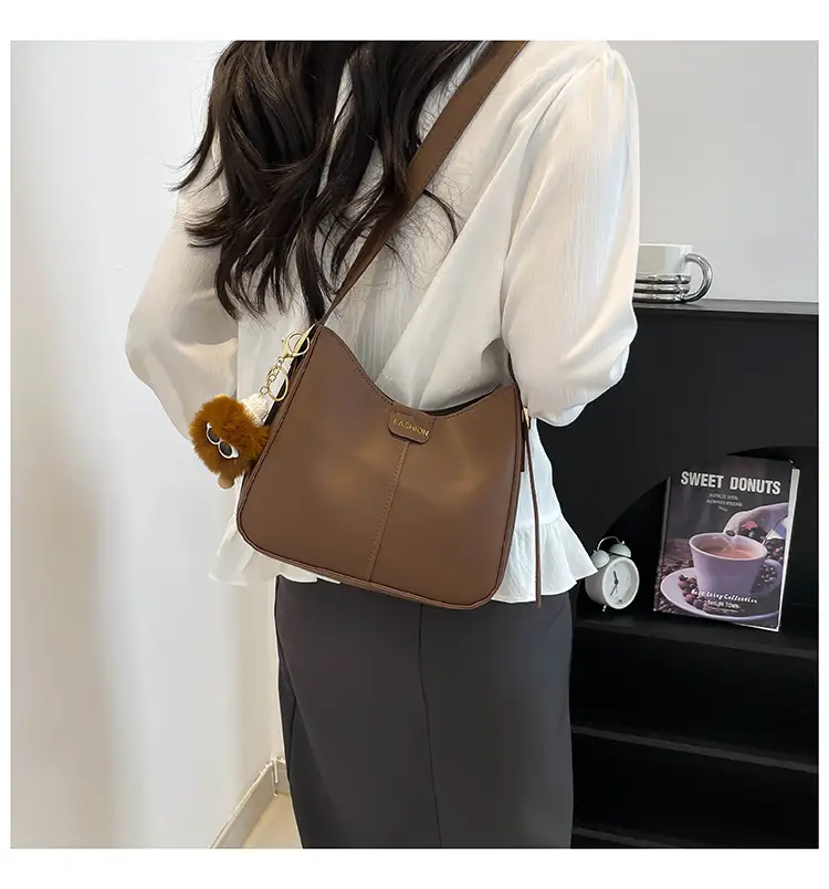 Stylish Textured Brown Shoulder Bag for Women — feature 17