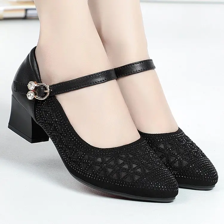 Women's White Mesh Heeled Sandals 2025 Summer — feature 6