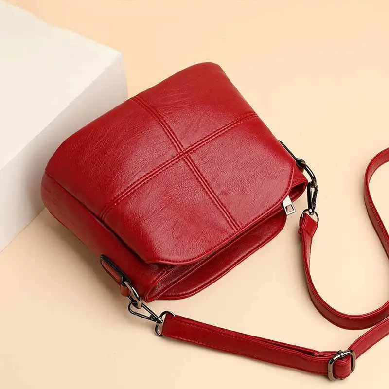 Black Soft Leather Crossbody Bag for Women - Image 6
