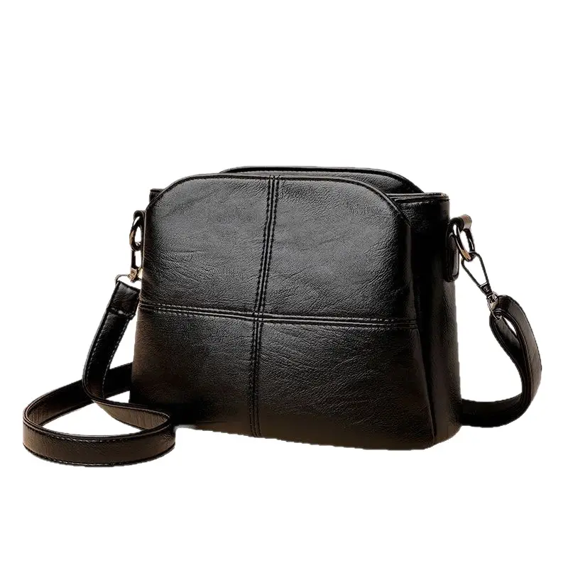 Black Soft Leather Crossbody Bag for Women - Image 7