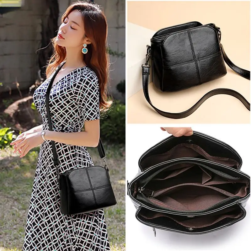 Black Soft Leather Crossbody Bag for Women — feature 1