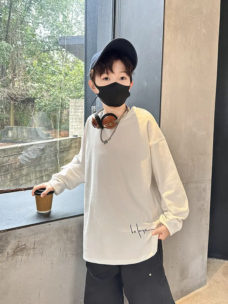Spring Boys Long Sleeve T-Shirt Cream Medium Large - Image 6