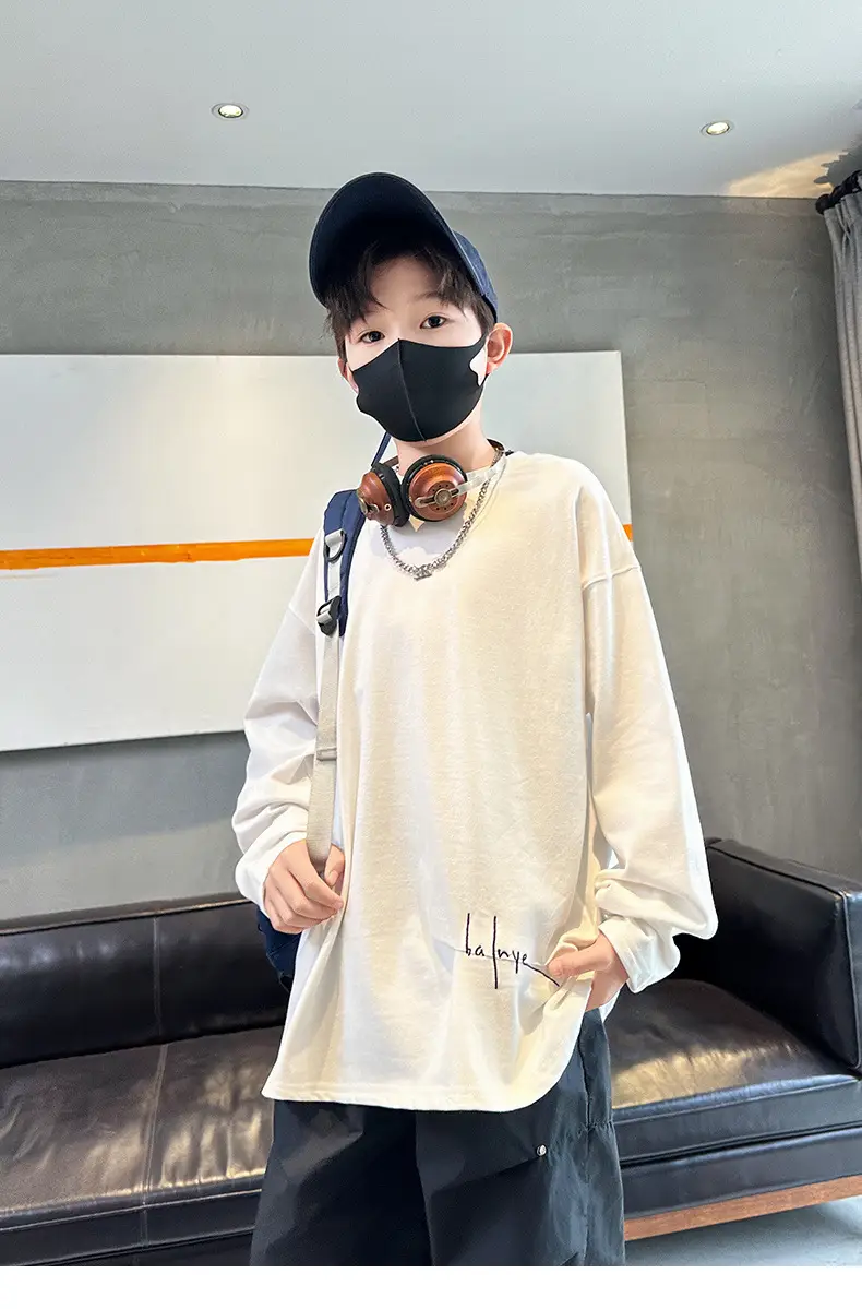 Spring Boys Long Sleeve T-Shirt Cream Medium Large — feature 13