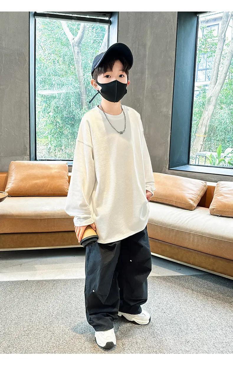 Spring Boys Long Sleeve T-Shirt Cream Medium Large — feature 18