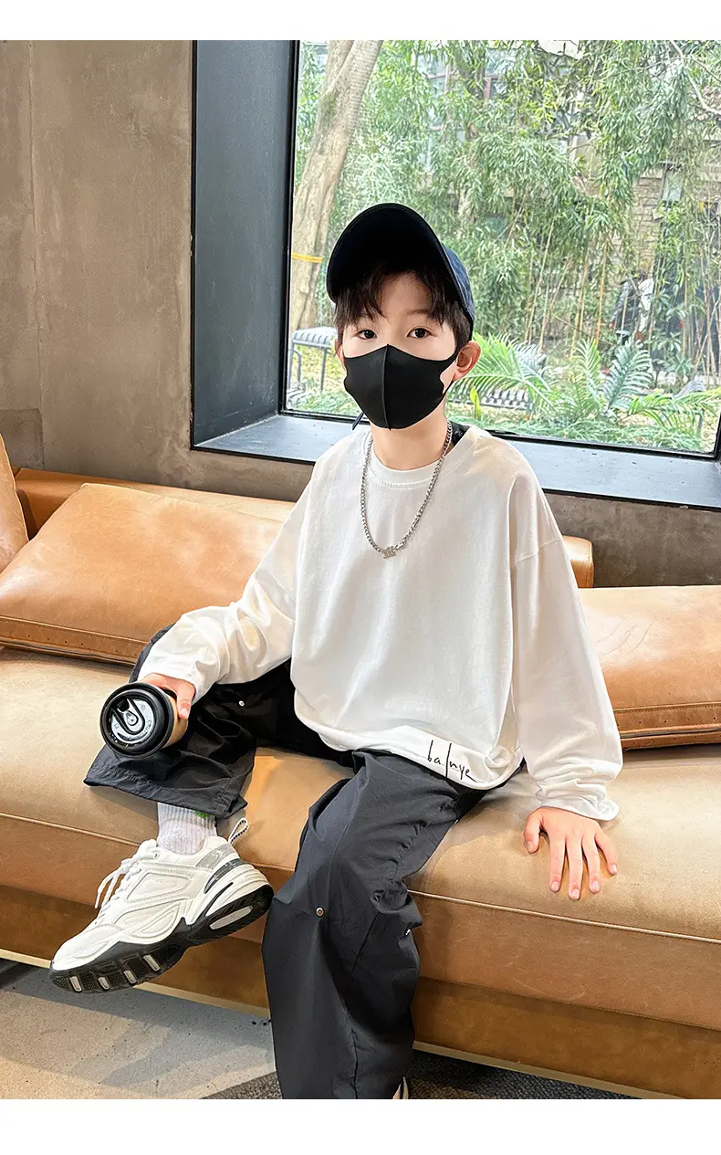 Spring Boys Long Sleeve T-Shirt Cream Medium Large — feature 19