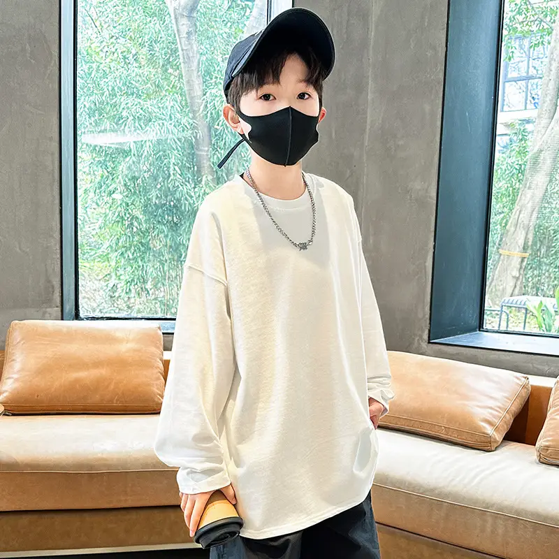 Spring Boys Long Sleeve T-Shirt Cream Medium Large — feature 2