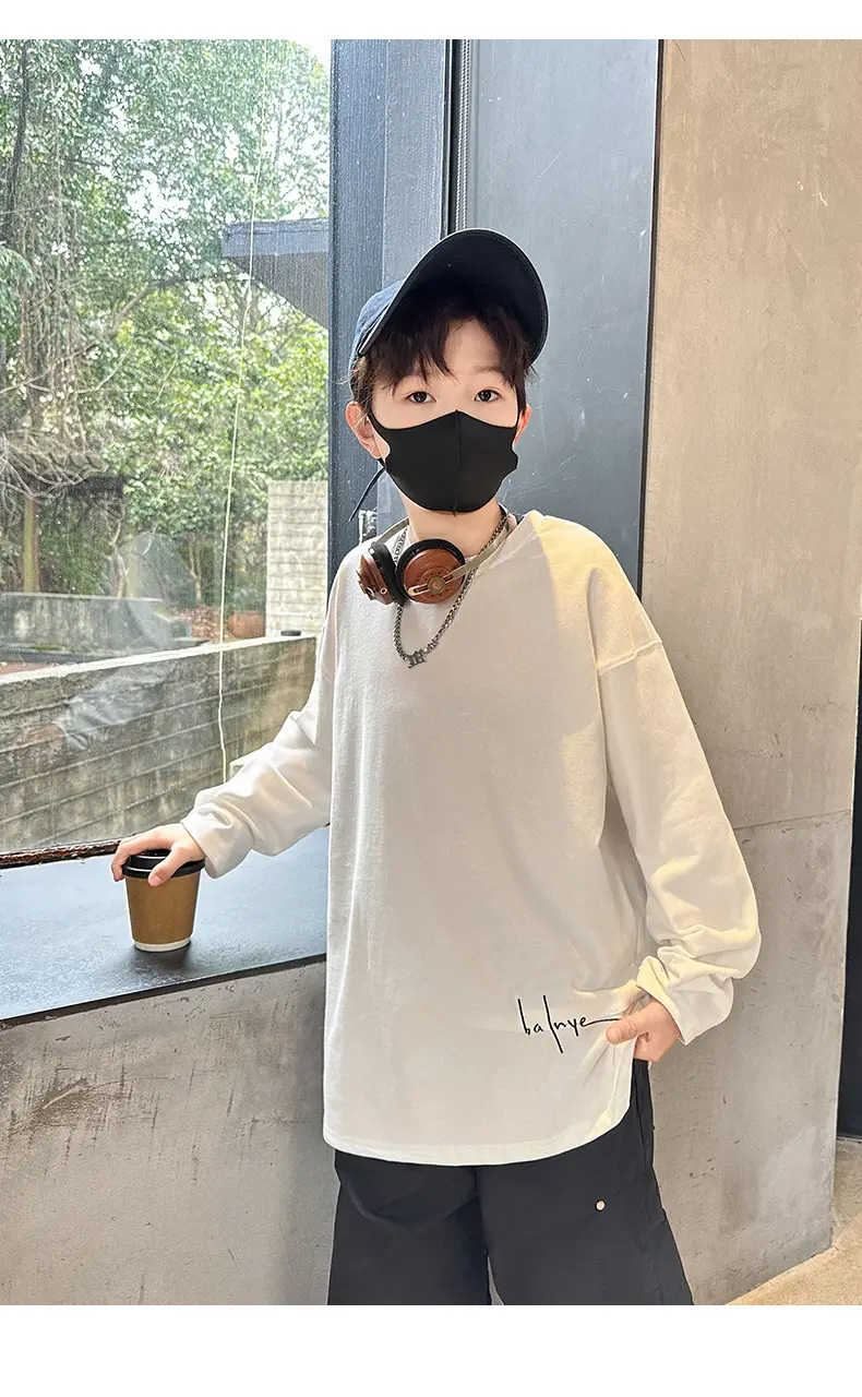 Spring Boys Long Sleeve T-Shirt Cream Medium Large — feature 20