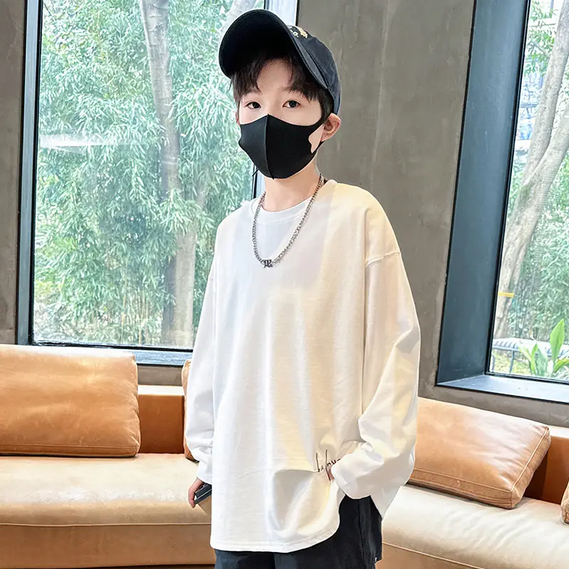 Spring Boys Long Sleeve T-Shirt Cream Medium Large — feature 4