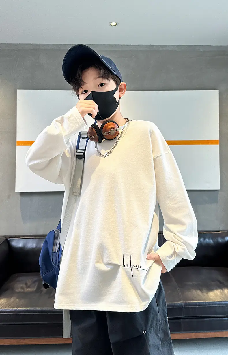 Spring Boys Long Sleeve T-Shirt Cream Medium Large — feature 5