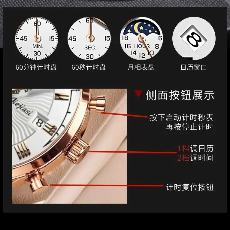Men's Waterproof Multifunctional Luminous Calendar Watch