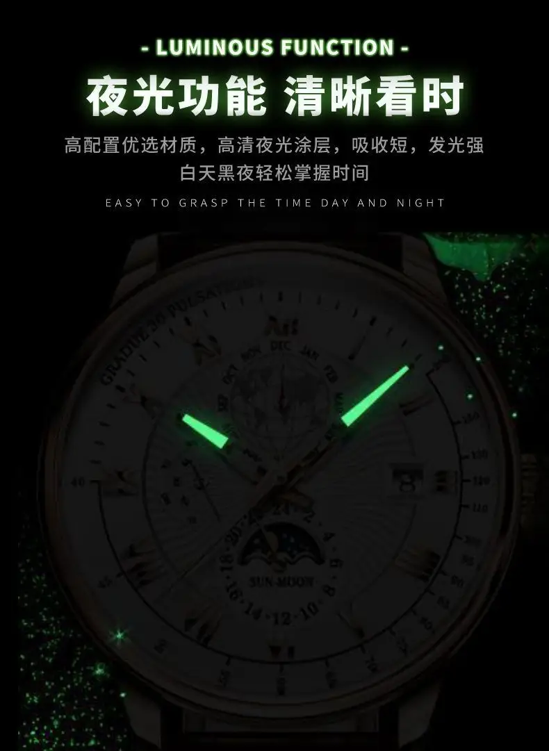 Men's Waterproof Multifunctional Luminous Calendar Watch — feature 5