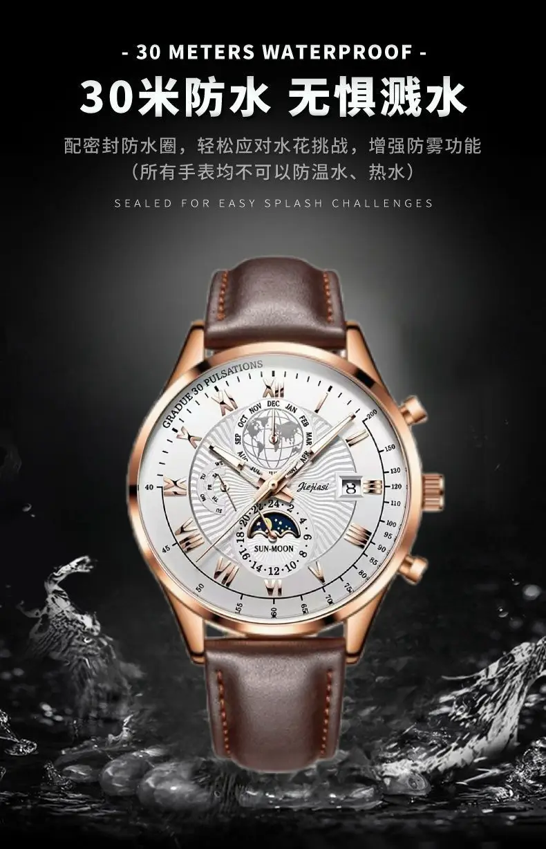 Men's Waterproof Multifunctional Luminous Calendar Watch — feature 7