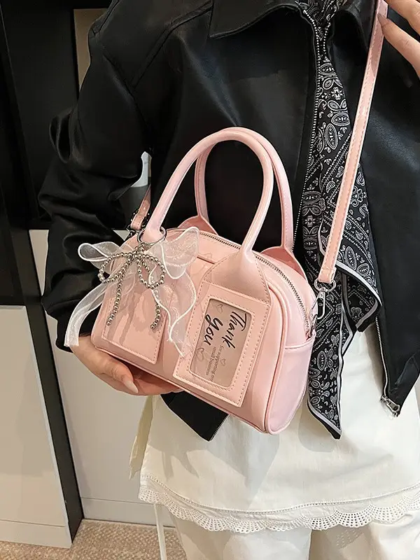 Women's Light Purple Clear Pouch with Bow - Image 14