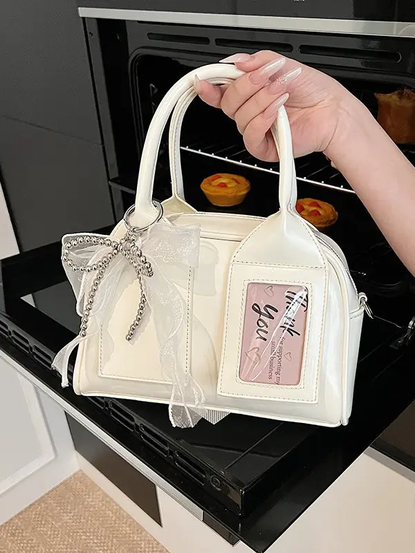 Women's Light Purple Clear Pouch with Bow - Image 15