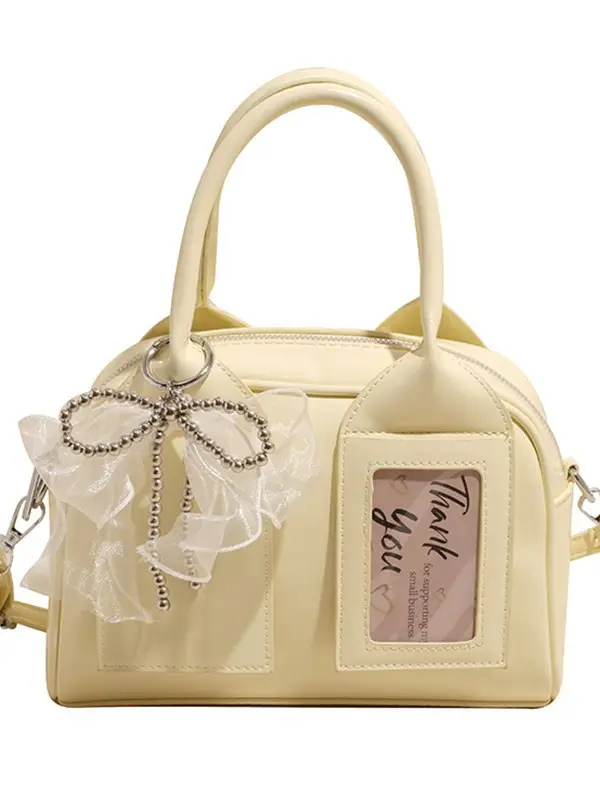 Women's Light Purple Clear Pouch with Bow - Image 17