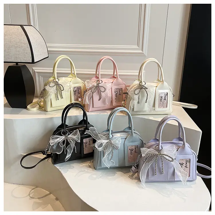 Women's Light Purple Clear Pouch with Bow — feature 1