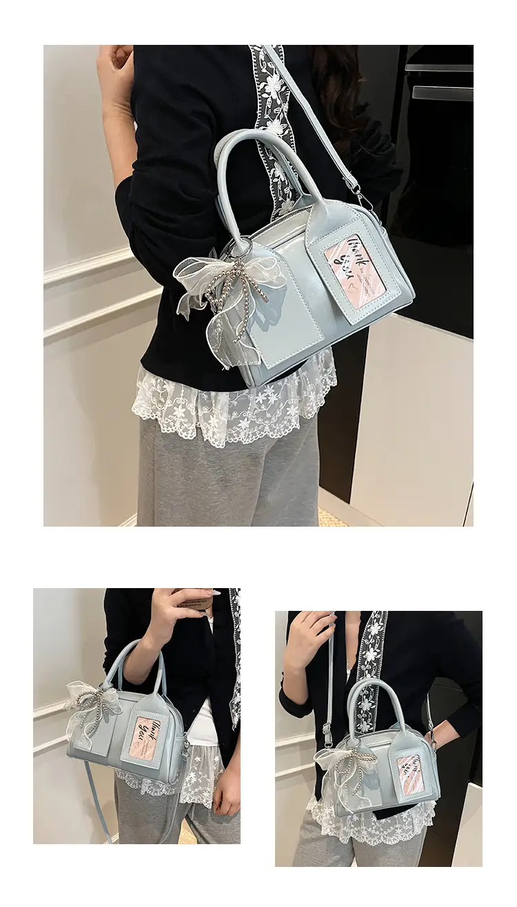 Women's Light Purple Clear Pouch with Bow — feature 14