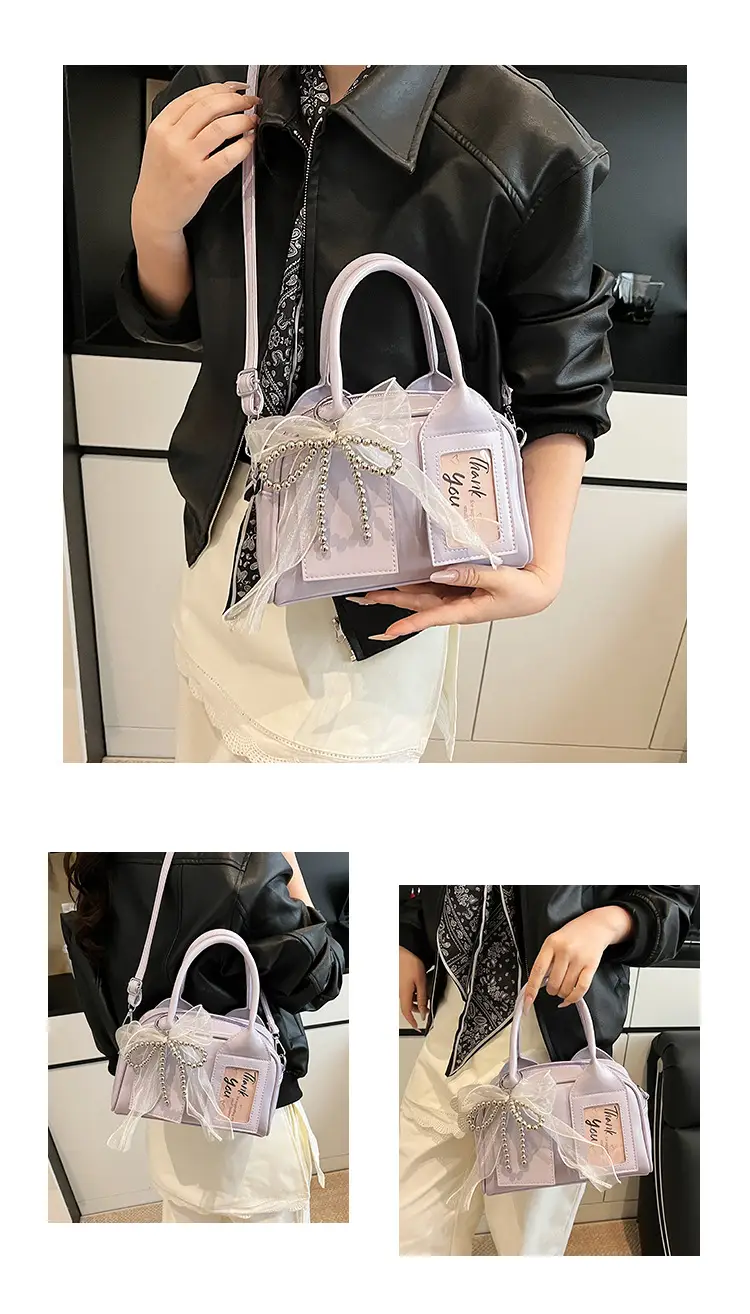 Women's Light Purple Clear Pouch with Bow — feature 16