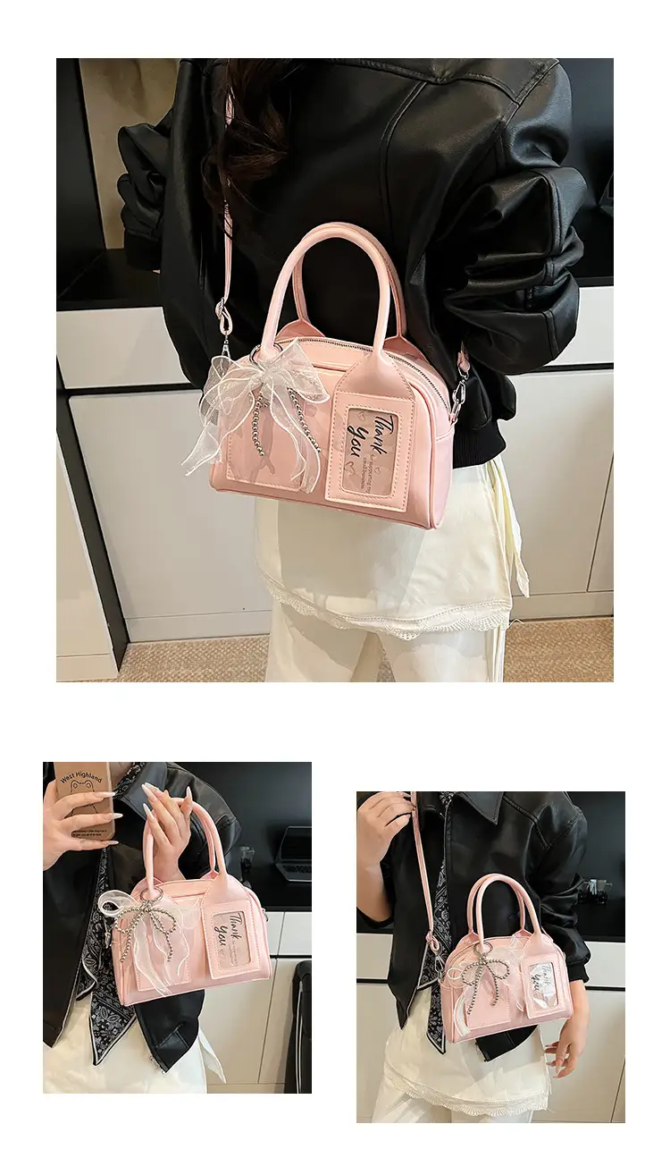Women's Light Purple Clear Pouch with Bow — feature 17