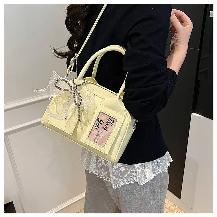 Women's Light Purple Clear Pouch with Bow — feature 23