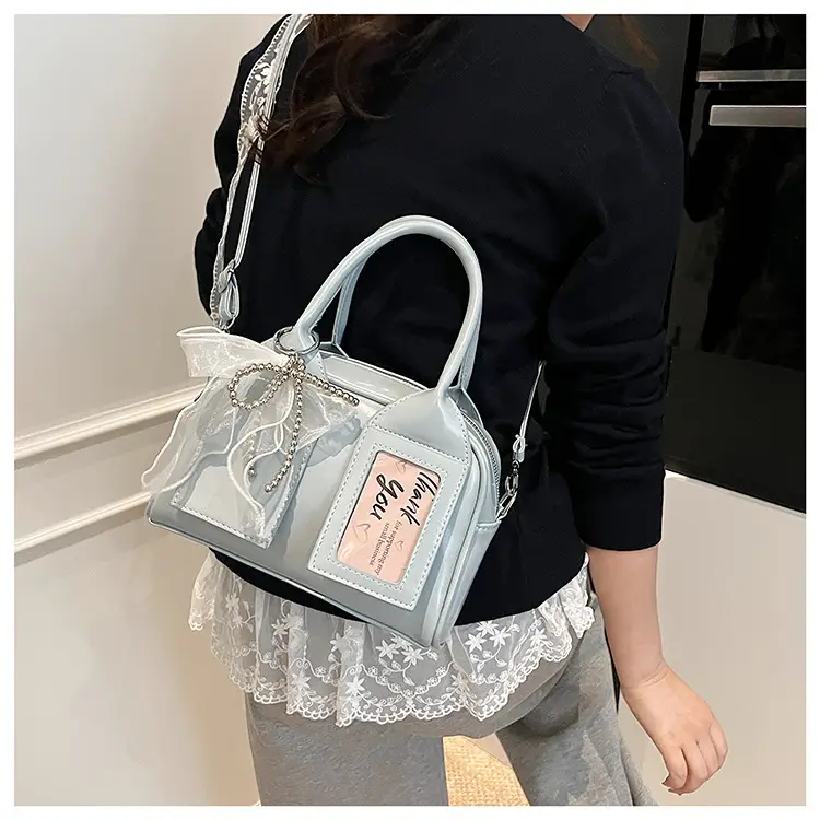 Women's Light Purple Clear Pouch with Bow — feature 24