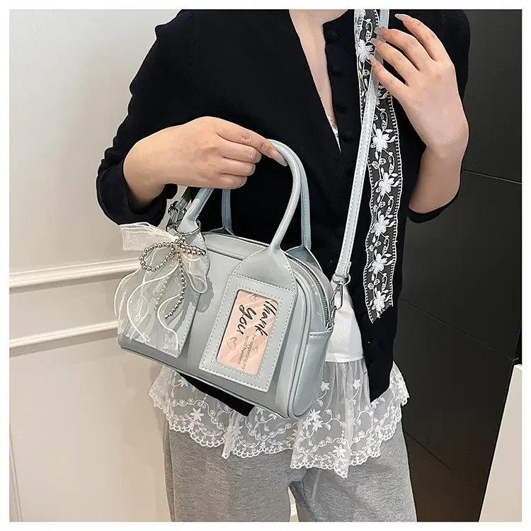 Women's Light Purple Clear Pouch with Bow — feature 25