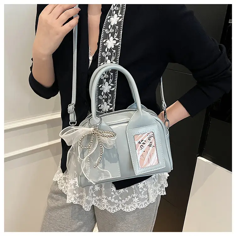 Women's Light Purple Clear Pouch with Bow — feature 26