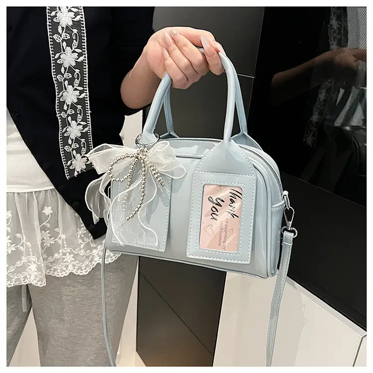 Women's Light Purple Clear Pouch with Bow — feature 27