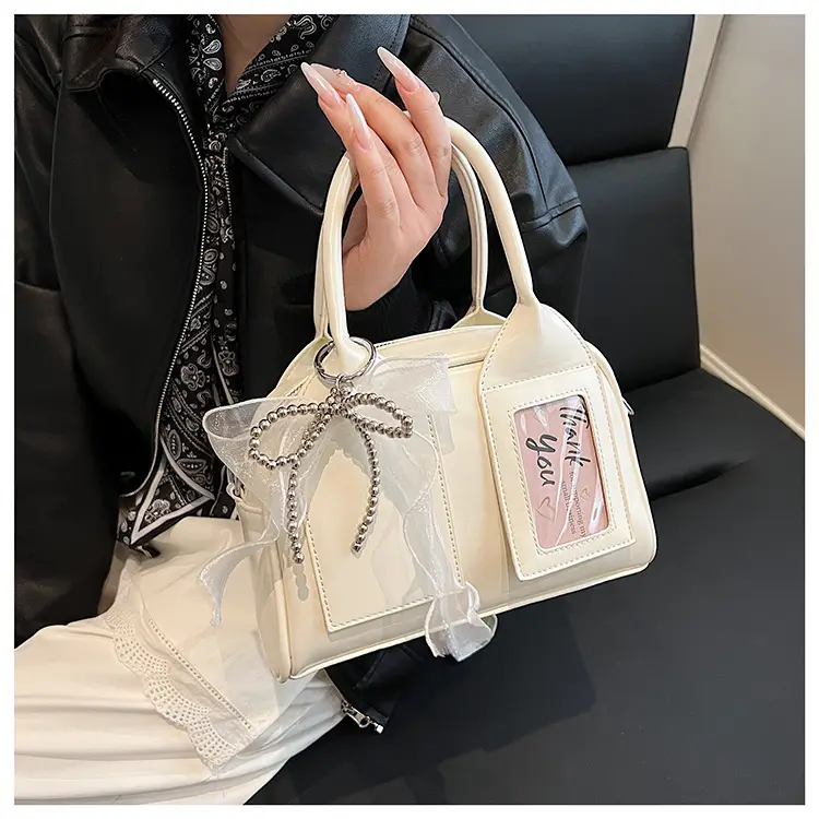 Women's Light Purple Clear Pouch with Bow — feature 29