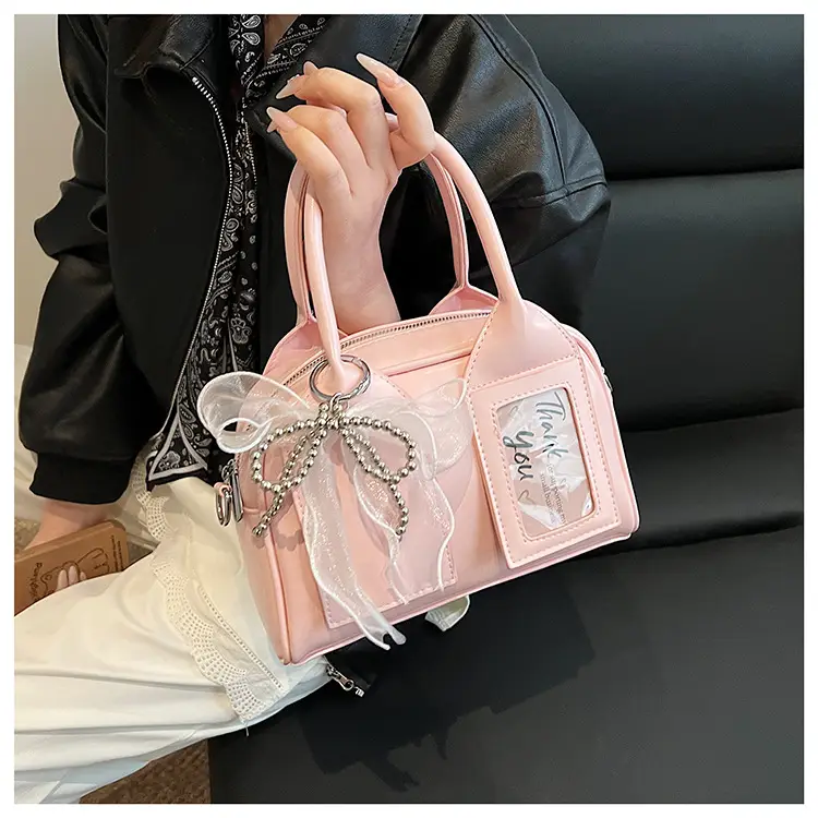 Women's Light Purple Clear Pouch with Bow — feature 32