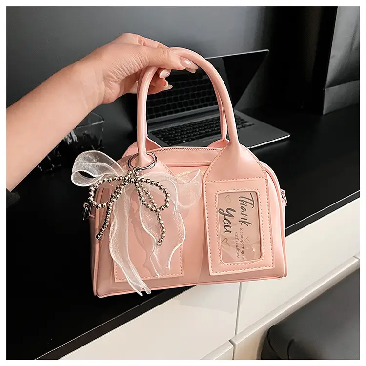 Women's Light Purple Clear Pouch with Bow — feature 33