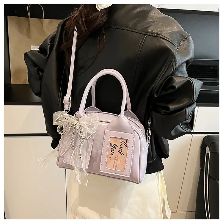 Women's Light Purple Clear Pouch with Bow — feature 34