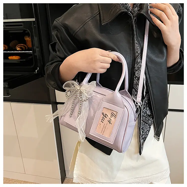 Women's Light Purple Clear Pouch with Bow — feature 35