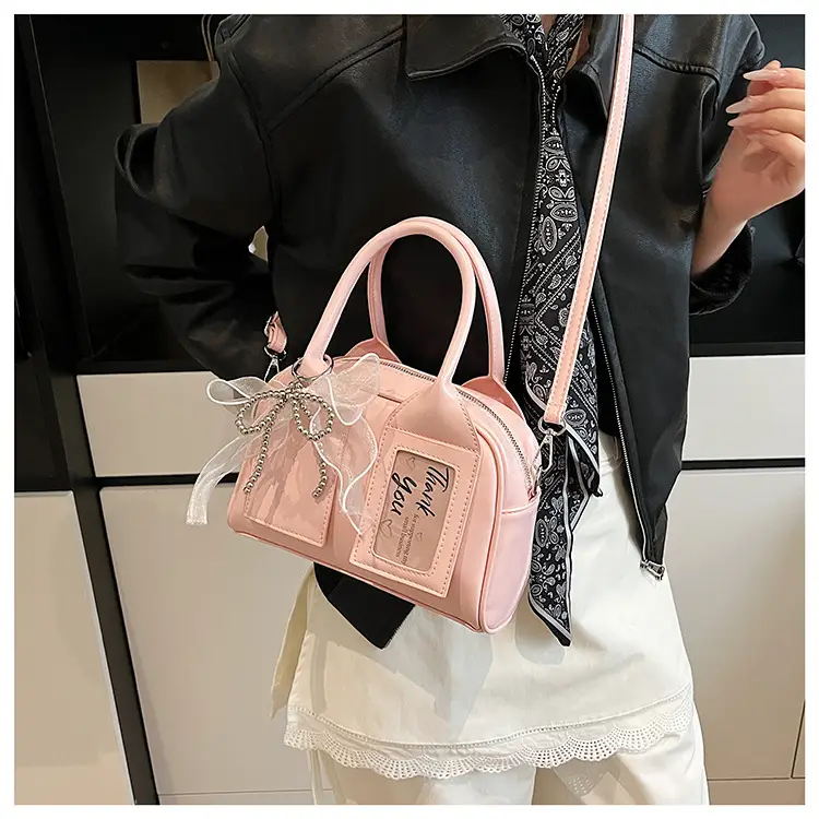Women's Light Purple Clear Pouch with Bow — feature 37