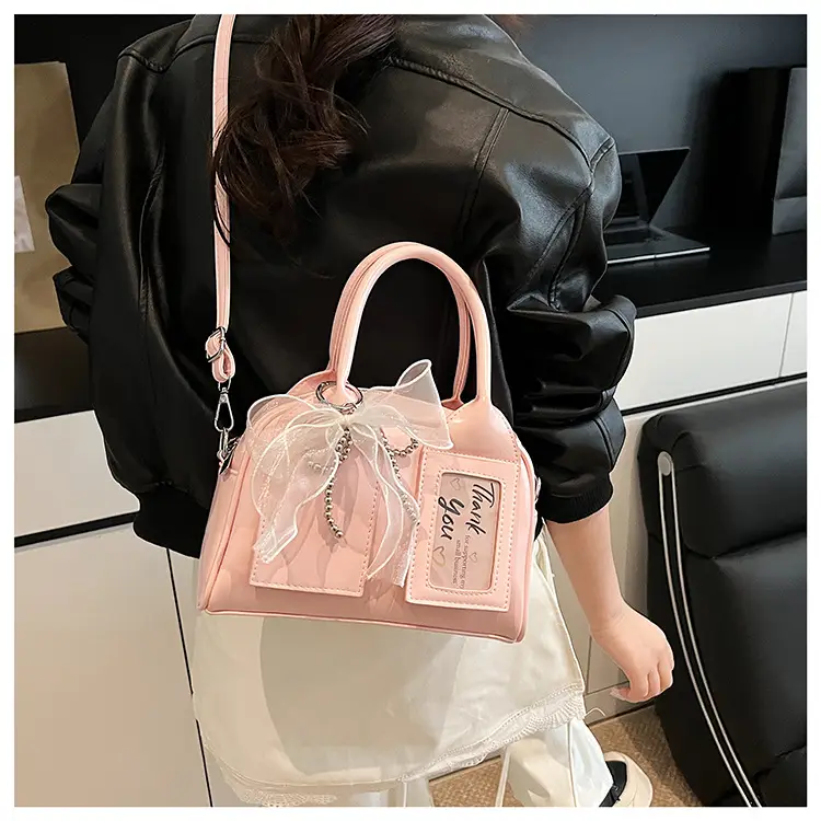 Women's Light Purple Clear Pouch with Bow — feature 38