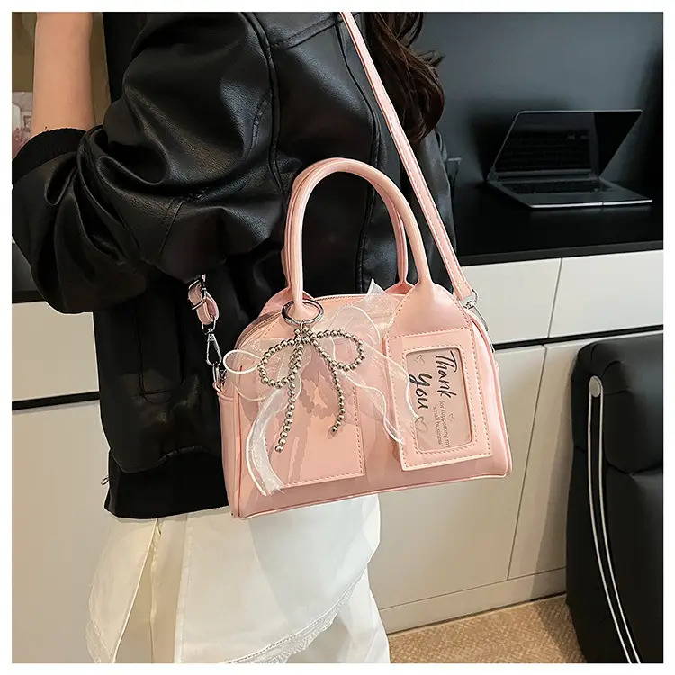 Women's Light Purple Clear Pouch with Bow — feature 39