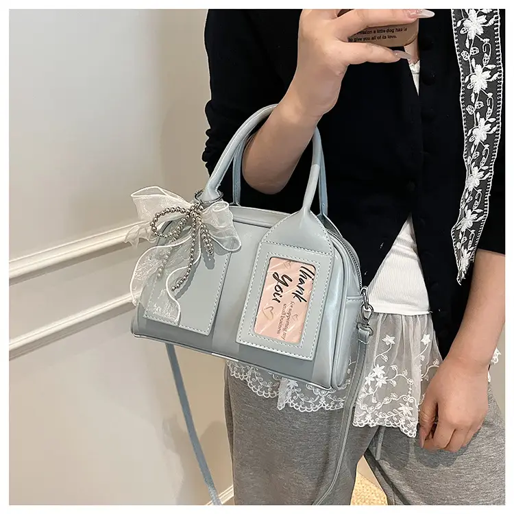 Women's Light Purple Clear Pouch with Bow — feature 45