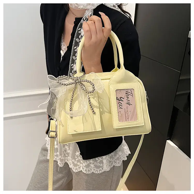 Women's Light Purple Clear Pouch with Bow — feature 47