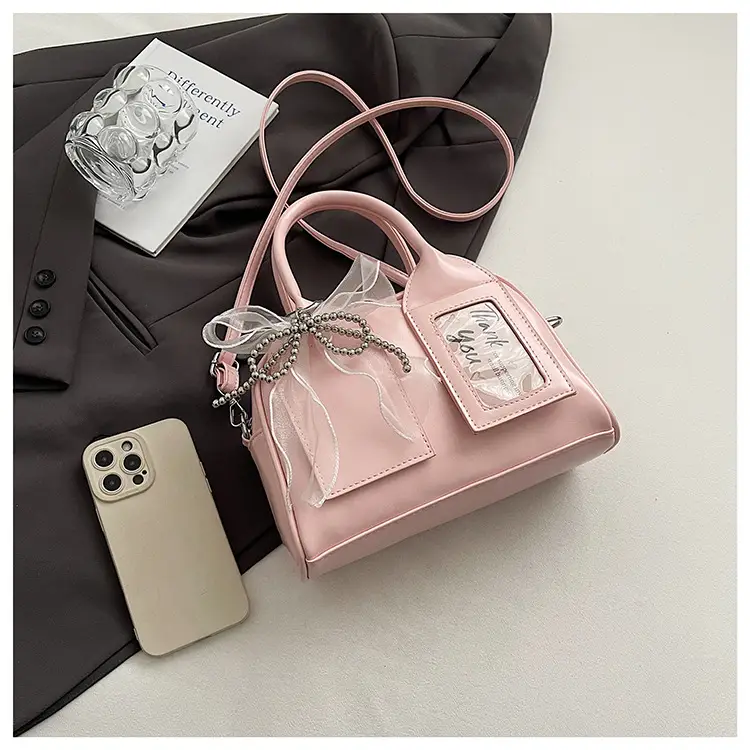 Women's Light Purple Clear Pouch with Bow — feature 6