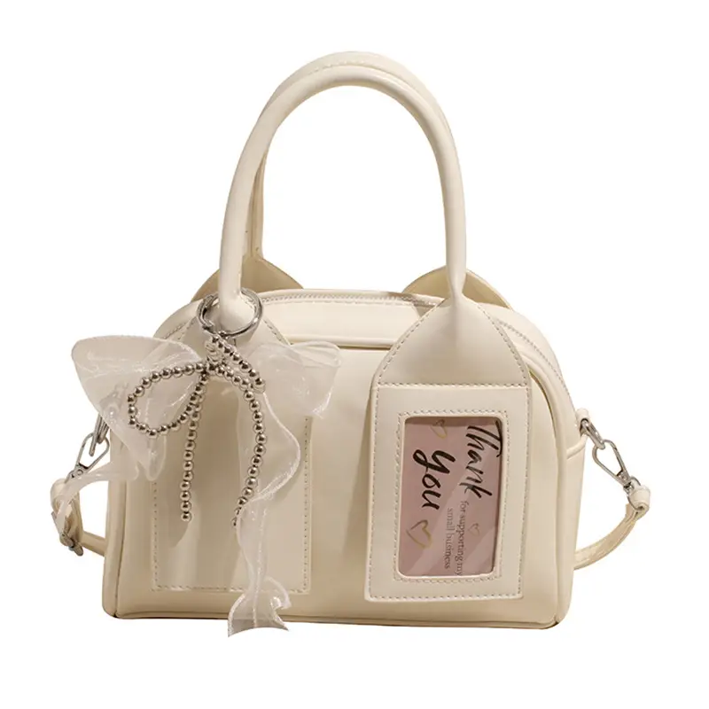 Women's Light Purple Clear Pouch with Bow
